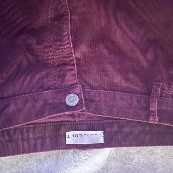 Ann Taylor LOFT curvy bootcut burgundy corduroy pants Sz 34 18 tall - Picture 3 of 6